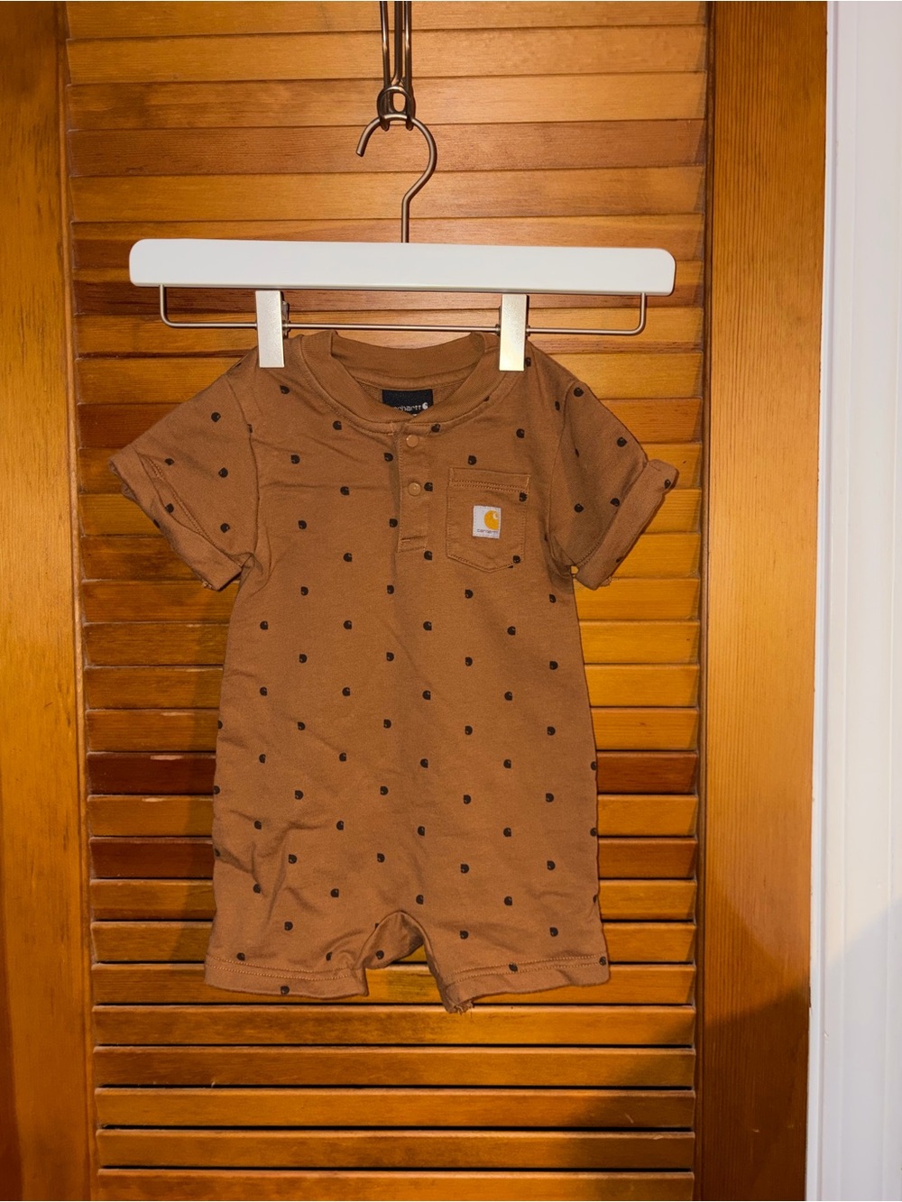 Carhartt Brown One-Piece with Black Polka Dots
